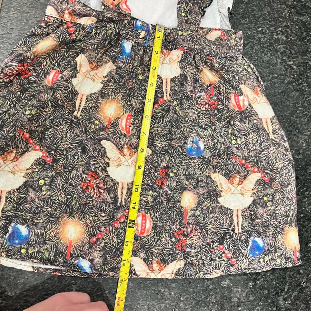 Kip & Co Flower Fairies Christmas Angel Heirloom Linen Pinafore Dress - Picture 11 of 13